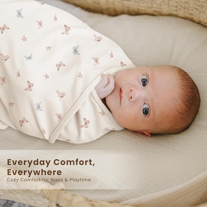 Konssy 2 Pack Ribbed Knit Swaddle Blankets - Image 4