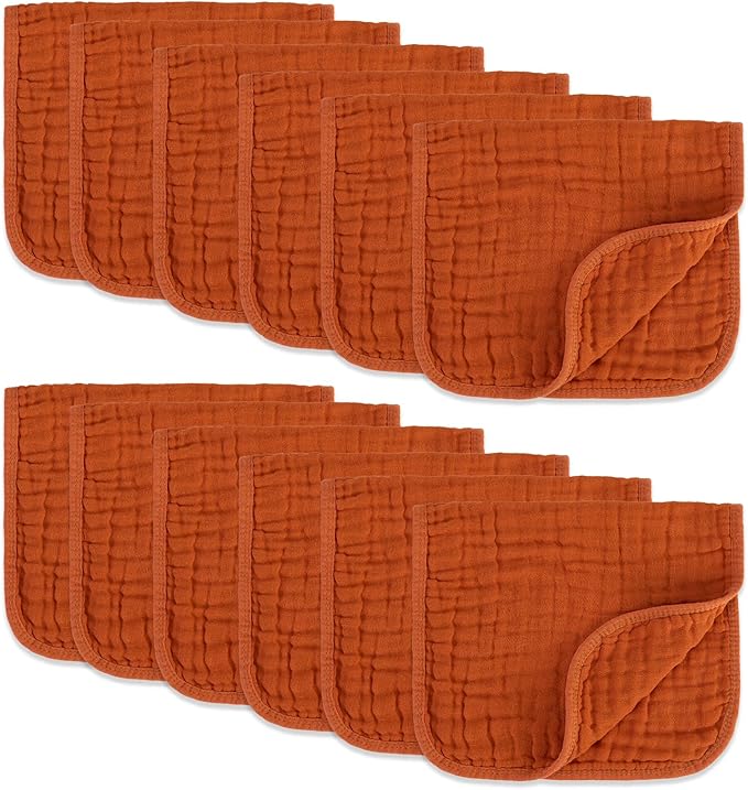 MIGIOL Muslin Burp Cloths 100% Cotton Pack of 12. Soft, Gentle & Absorbent Baby by Unknown