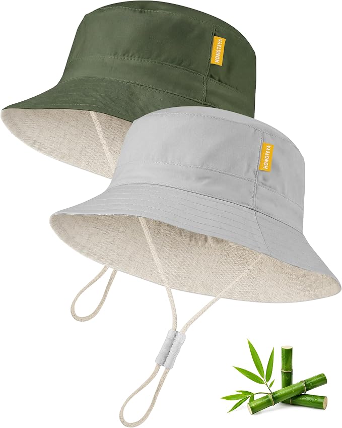 Baby Sun Hat for Toddler Kids Bamboo Rayon Bucket Hat Summer Beach Sun by HONGTEYA