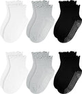 Girls Ruffle Socks Non-Slip Ankle Socks by Sooneeya