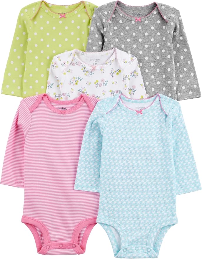 Simple Joys by Carter's Baby Girls 5-pack Long-sleeve Bodysuit by SimpleJoysbyCarters