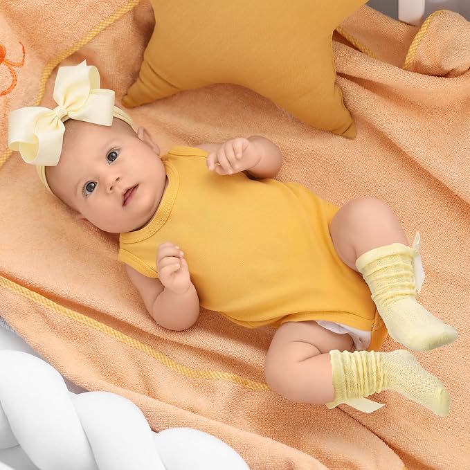 JATEBI Baby Big Bow Headband Knee High Socks Set - Image 3