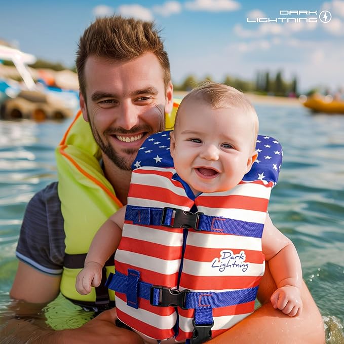 Dark Lightning USCG Approved Infant Life Jacket 0-30 lbs, Toddler Swim Vest and - Image 5