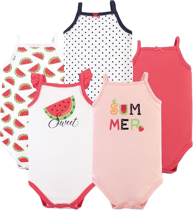 Hudson Baby Basics Unisex Baby 5-Pack Sleeveless Baby Bodysuits by HudsonBaby