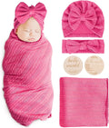 AQOKKA Newborn Receiving Blanket Wheat Ear Bow Hat Hairband Set by AQOKKA