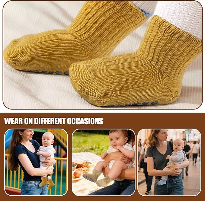 8 Pairs Baby Toddler Socks Non-Slip Grip Socks - Image 7