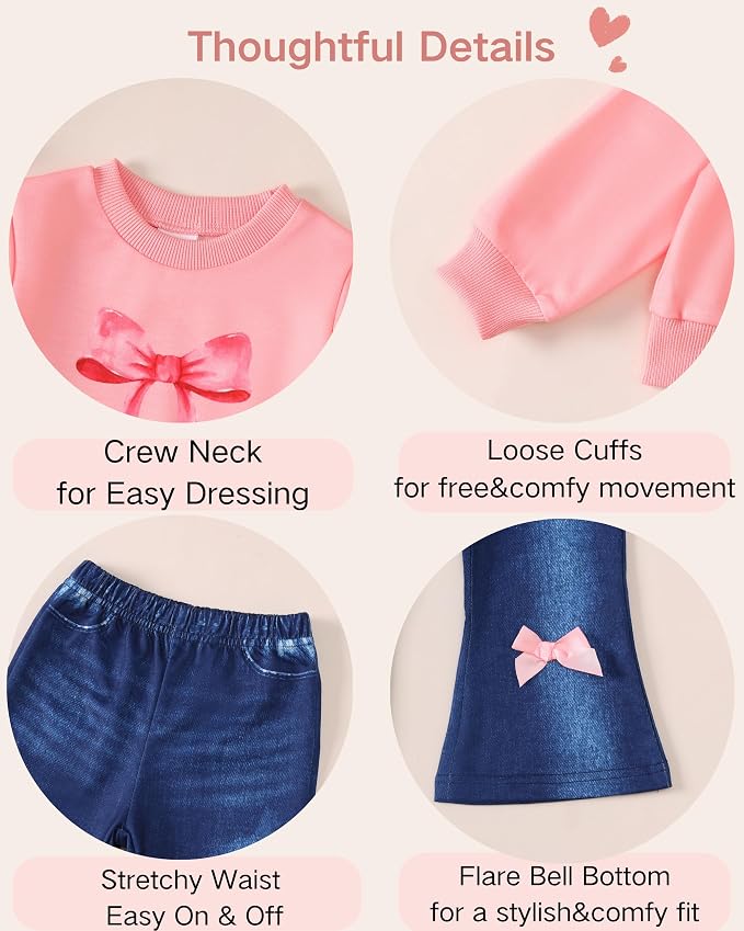 Renotemy Toddler Baby Girl Clothes Fall Winter Outfits Gifts 12Months-5T - Image 4