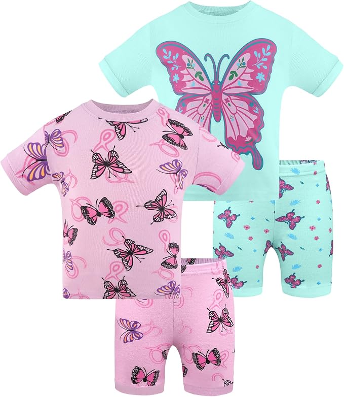 DAUGHTER QUEEN Girls Summer Pajamas Set 4 Pieces 100% Cotton Sleepwear Size 18 - Image 8