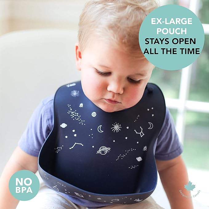 Loulou Lollipop Soft, Waterproof Silicone Feeding Bib for Babies and Toddlers