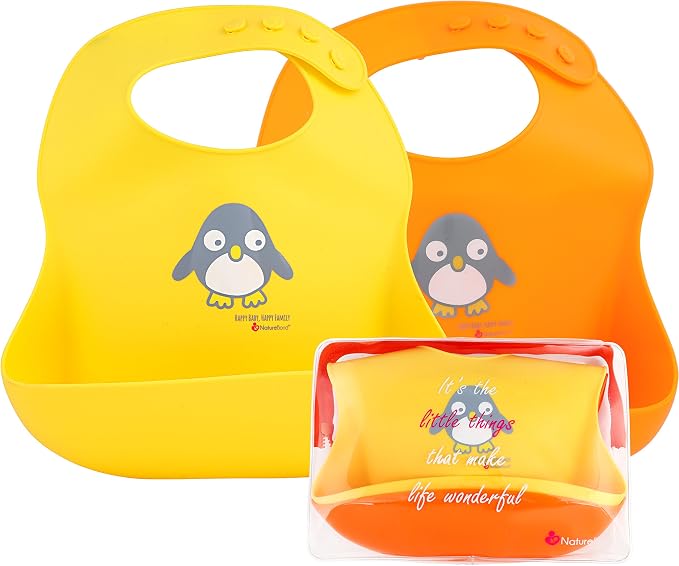 NatureBond Silicone Baby Bibs Easily Wipe Clean by NatureBond