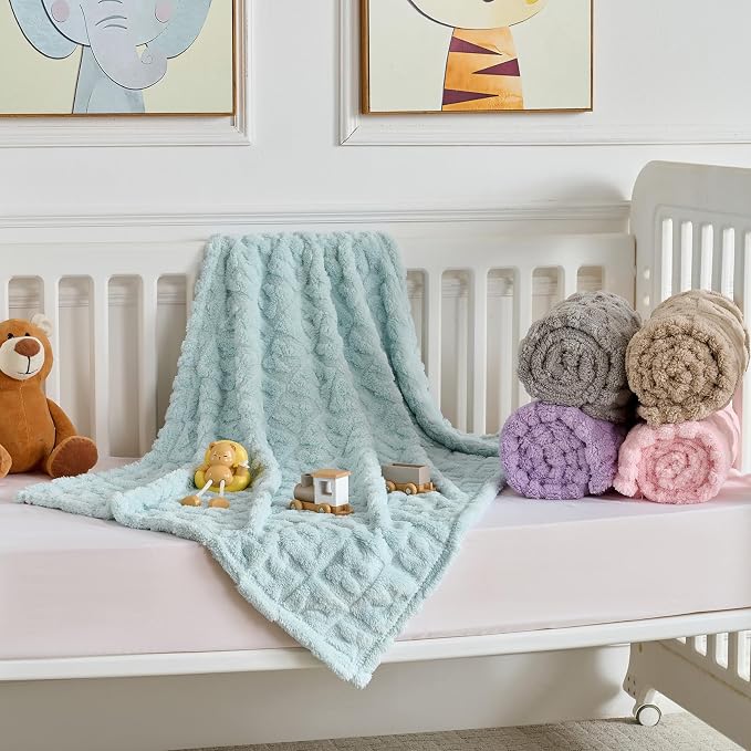 5 Pcs Baby Blanket Bow Checkerboard Ultra Soft Gift-Ready Plush - Image 6