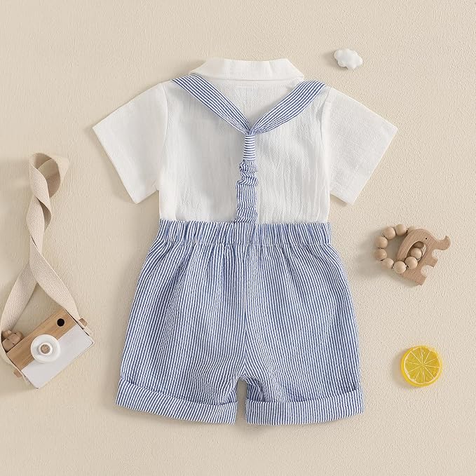 PUHHAPIEY Baby Boy Gentleman Wedding Outfit Dress Romper Suspender Pants | 0 3 - Image 3
