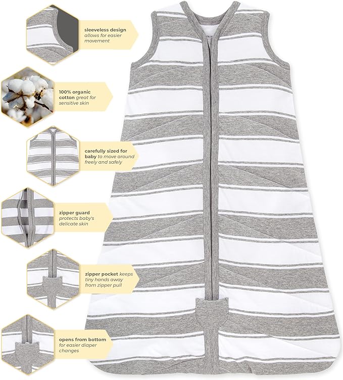 Burt's Bees Baby Infant Wearable Blanket, Organic Cotton Unisex Beekeeper - Image 3