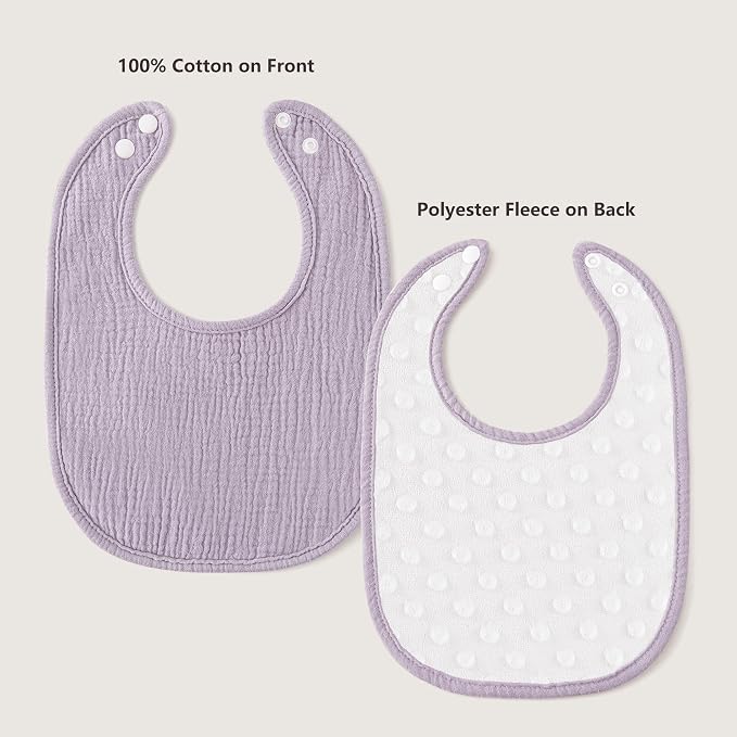Susurration Muslin Baby Drool Bibs 6Pack Soft Square Adjustable Baby Bandana - Image 2