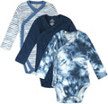 HonestBaby Baby 3-pack Long Sleeve Side-snap Kimono Bodysuits Organic Cotton by HonestBaby