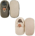 2 Pack Newborn Shoes Soft Sole Baby Sock Booties Drawstring Infant Boys Girls by DUONITITI