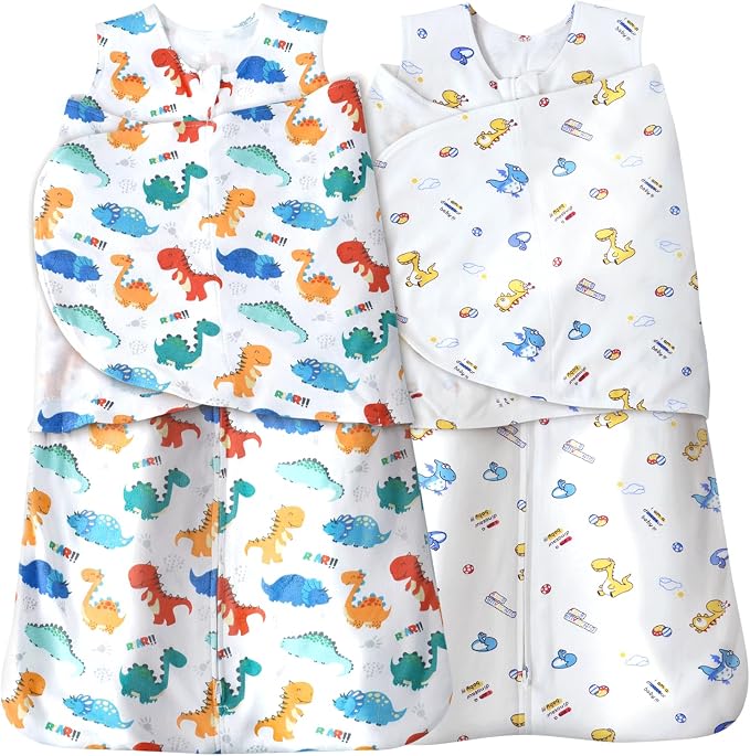 Baby Sleep Sack Swaddle 2 Pack, 3-Way Adjustable, Organic Cotton | Swaddles 3-6 by AugTwig