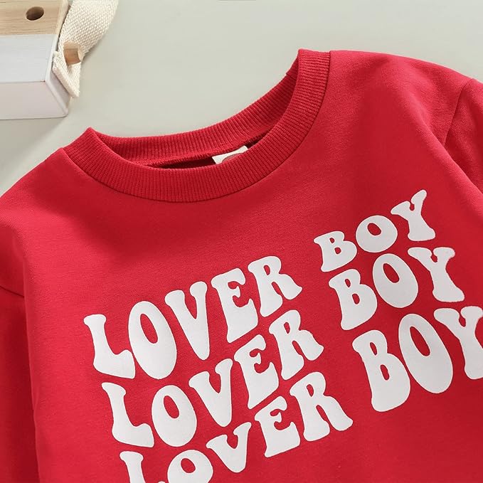 Toddler Baby Boy Clothes Solid Color Long Sleeve Crewneck Sweatshirt Top Casual Pants Set 2Pcs Fall Winter Outfits
