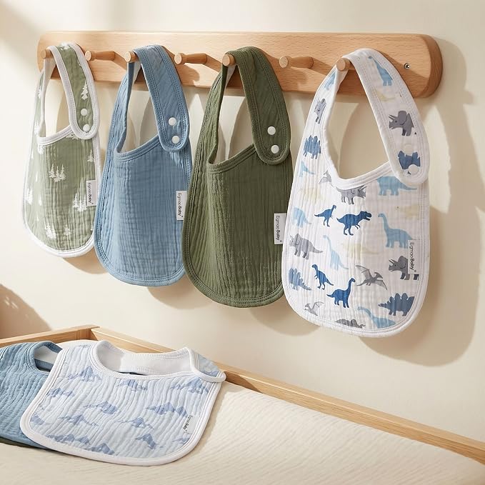 Muslin Baby Bibs for Drooling and Teething, Bibs for Boys Girls | Soft Cotton - Image 7