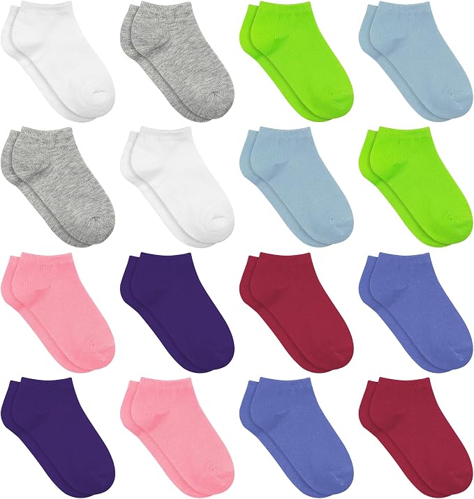 Toddler Socks, 16 Pairs Low Cut Ankle Socks by SPTRAMLE