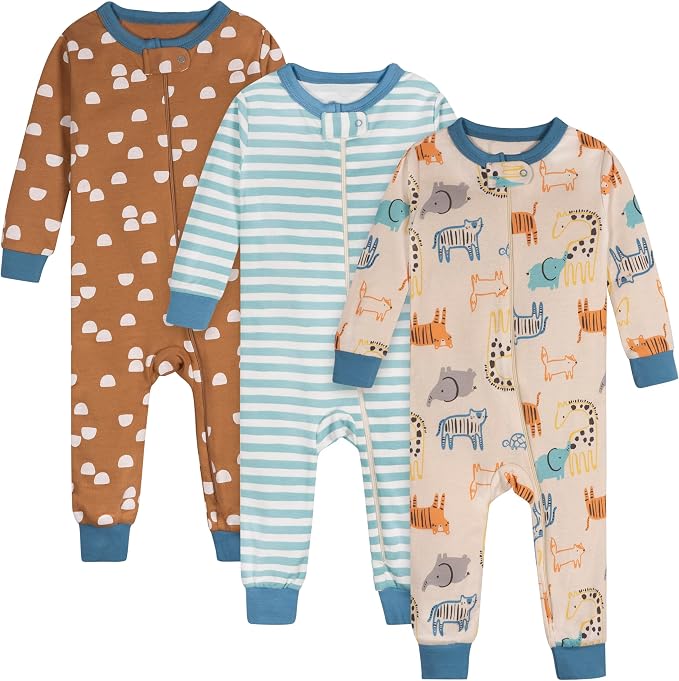 Onesies Brand Baby Boys' 3-pack Snug Fit One-piece Cotton Pajamas by OnesiesBrand