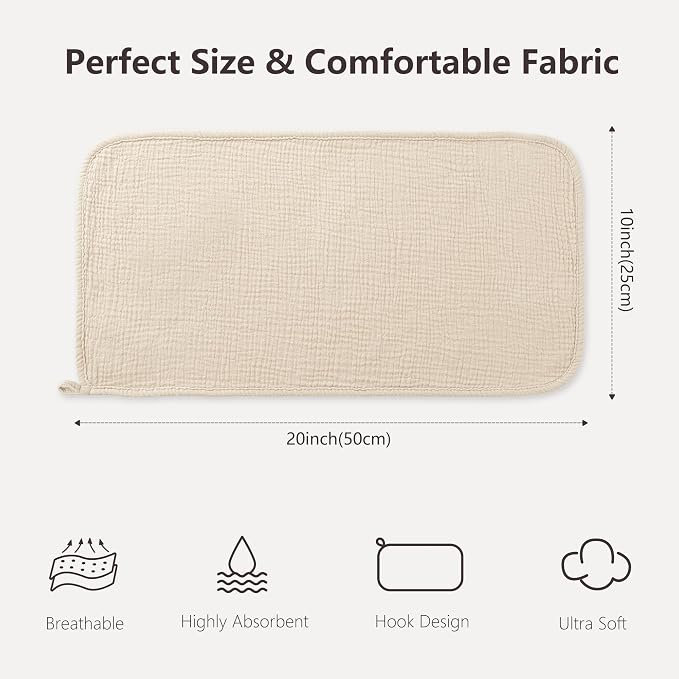 Susurration Muslin Burp Cloths, Soft Baby Burping Cloths - Image 2