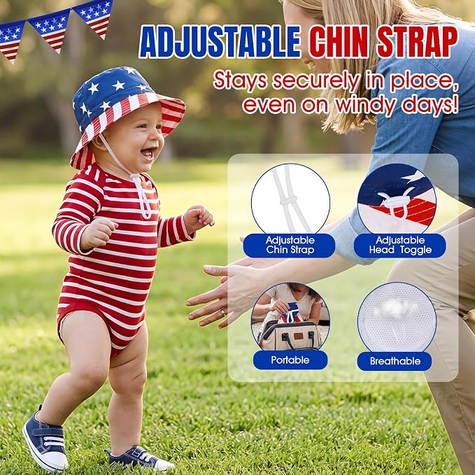 Durio Baby Sun Hat UPF50+ Wide Brim Bucket Hats - Image 3