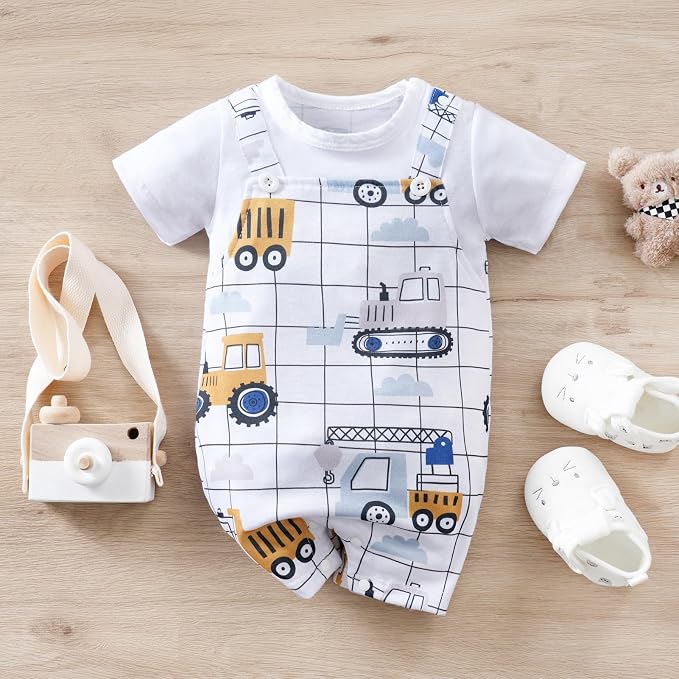 2-Pack Baby Boys Girls Romper Newborn Cartoon Print Short Sleeve Onesie Summer - Image 2