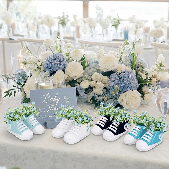 Glitopper 4 Set Baby Shower Table Decorations Booties Bulk - Image 7