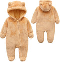 Baby Furry Jumpsuit Infant Bear Onesies Zipper Long Sleeve One-Piece Romper by BabymineStartFromTheHeart