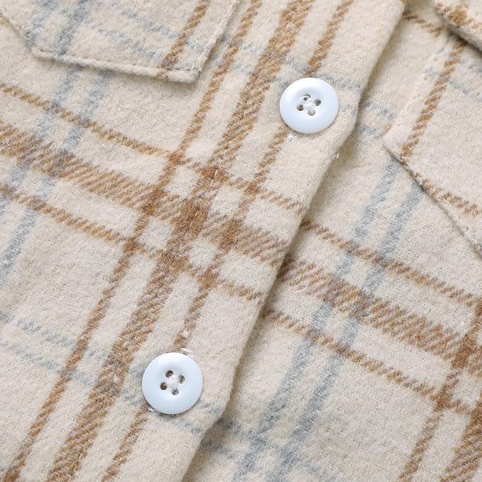 YOUNGER STAR Toddler Kids Boys Girls Flannel Hooded Plaid Shirt Button Baby Red - Image 5