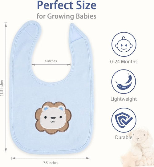 6 Pack Baby Bibs for Drooling and Teething Soft Cotton Absorbent - Image 2