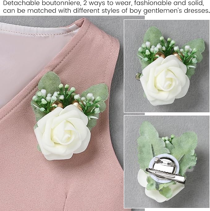 SANMIO Baby Boy Clothes Suits Infant Gentleman Outfit Collared Dress Shirt+Vest+Tie+Corsage+Pants 5Pcs Baby Suit Sets
