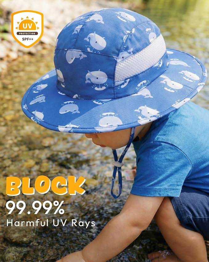 HONGTEYA 2 Pack Baby Sun Hat Infant Toddler Boys Girls Sun Protection Bucket - Image 3