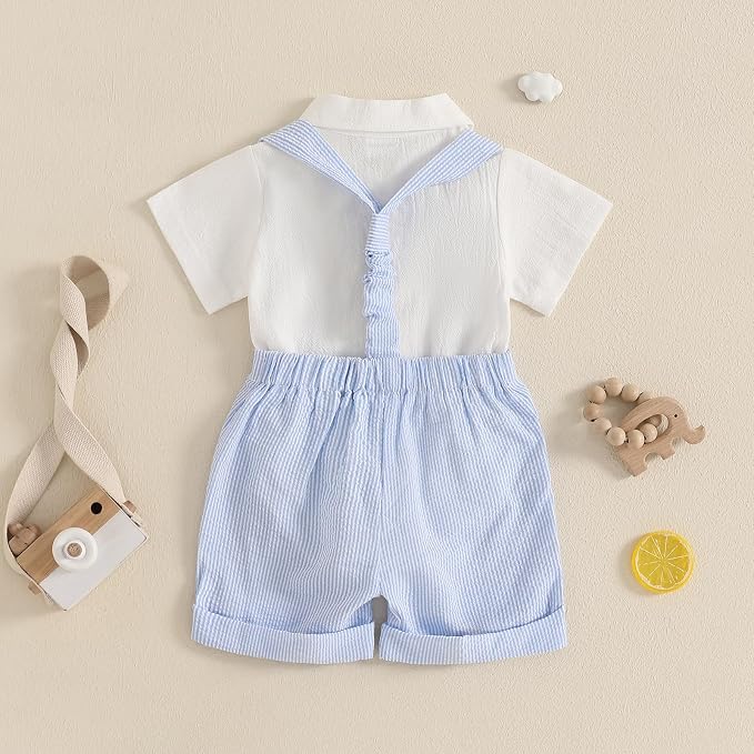 PUHHAPIEY Baby Boy Gentleman Wedding Outfit Dress Romper Suspender Pants | 0 3 - Image 3