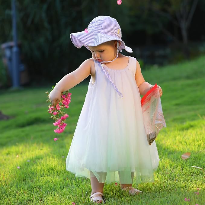Baby & Toddler Wide Brim Sun Hats UPF 50+ Sun Protection Bucket Cap Cute - Image 5