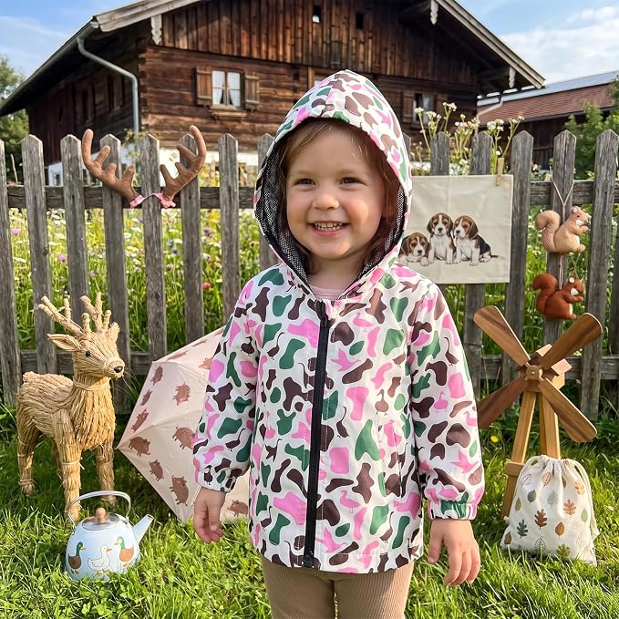 Toddler Baby Boy Lightweight Hooded Jacket Excavator Coat Outwear | Truck Print - Image 4