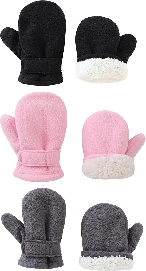 YMYDYFC 3Pack Baby Toddler Mittens Boy&Girl Winter Gloves Kids Warm Mittens by YMYDYFC