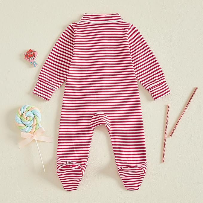 Seyurigaoka Newborn Baby Boy Girl Romper Long Sleeve Zipper Jumpsuit - Image 7