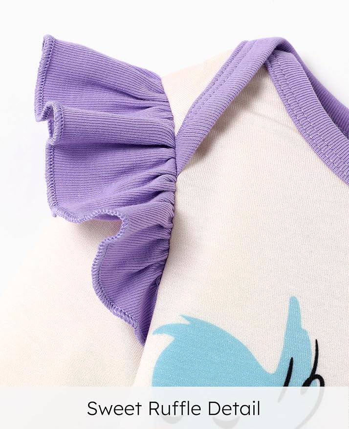 Disney Stitch Princess Minnie Winnie Marvel Baby Girls Ruffle Long Sleeve - Image 4
