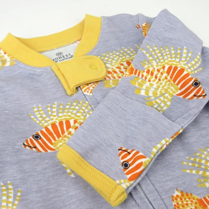 HonestBaby Baby Boys' Sleep & Play Footed One-piece Pajama Sleeper 100% Organic - Image 3