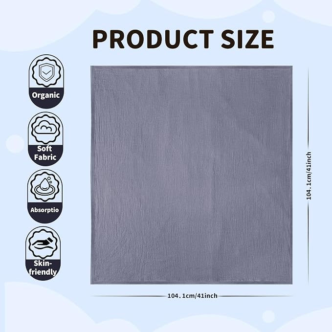 Muslin Swaddle Blankets for Newborn, 2 Pack Breathable Soft Receiving Blanket - Image 7