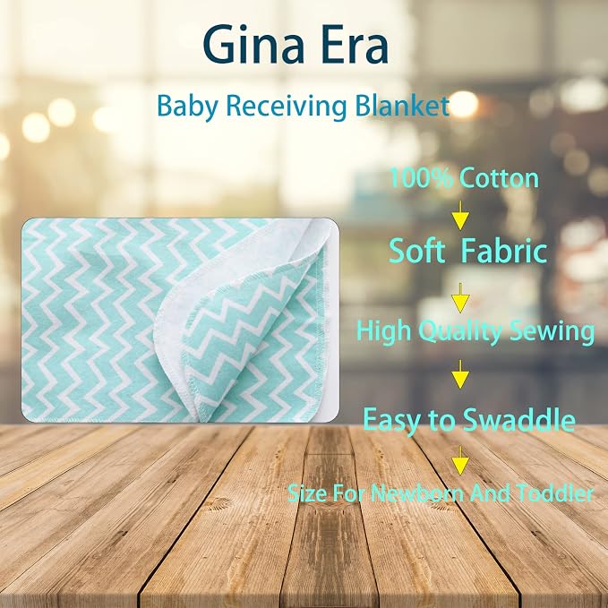 Gina Era Flannel Receiving Blankets, Baby Swaddle Blankets 100% Cotton 4 Pcs - Image 2