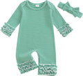 Newborn Baby Girl Clothes Jumpsuit Ruffle Romper Bodysuit Pants Headband by Ursobutegl