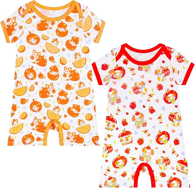 GUISBY Baby Rayon Romper Pajamas, 0-24M | Silky Soft Feel，Snap Closure，Footless by GUISBY
