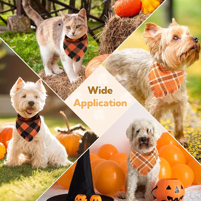 Kytely Fall Dog Bandana 2 Pack, Halloween Thanksgiving Dog Bandanas - Image 6