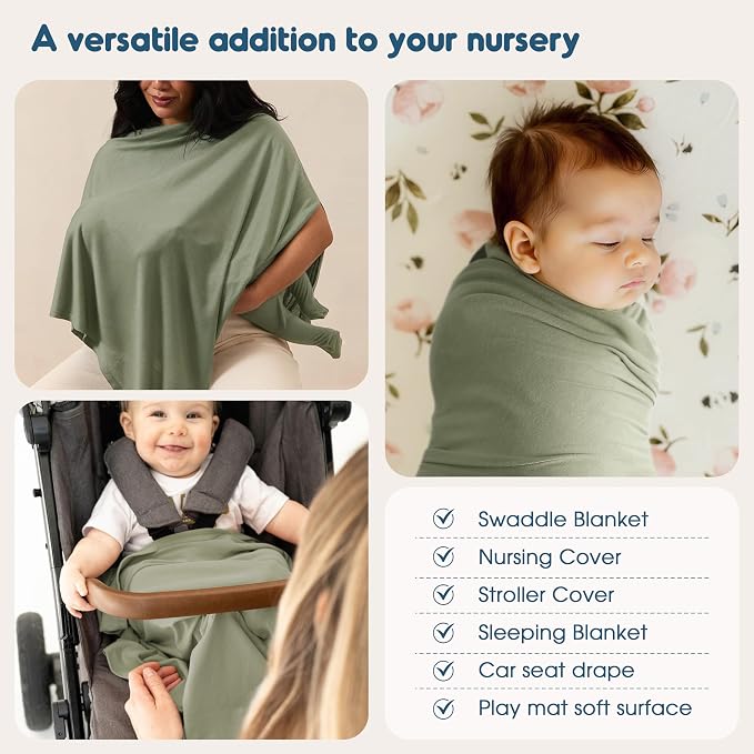 3 Pack Newborn Swaddle Blanket, Ultra Soft Stretchy Jersey Knit Extra Large - Image 7