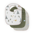 Little Unicorn Premium Classic Bib 3 pack | Adjustable as baby grows | Soft fabric on skin | Great for first time eaters (Forest Friends 2)