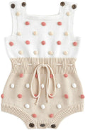 Simplee kids Baby Girl Romper, Sleeveless Pompoms Square Neck | Soft Breathable by Simpleekids