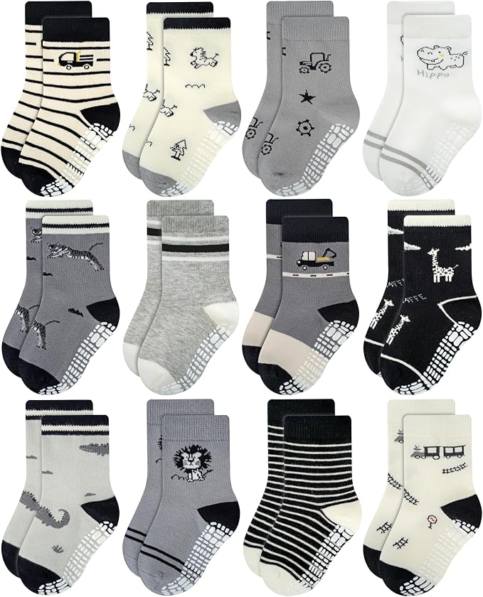 RATIVE Non Skid Anti Slip Crew Socks by RATIVE